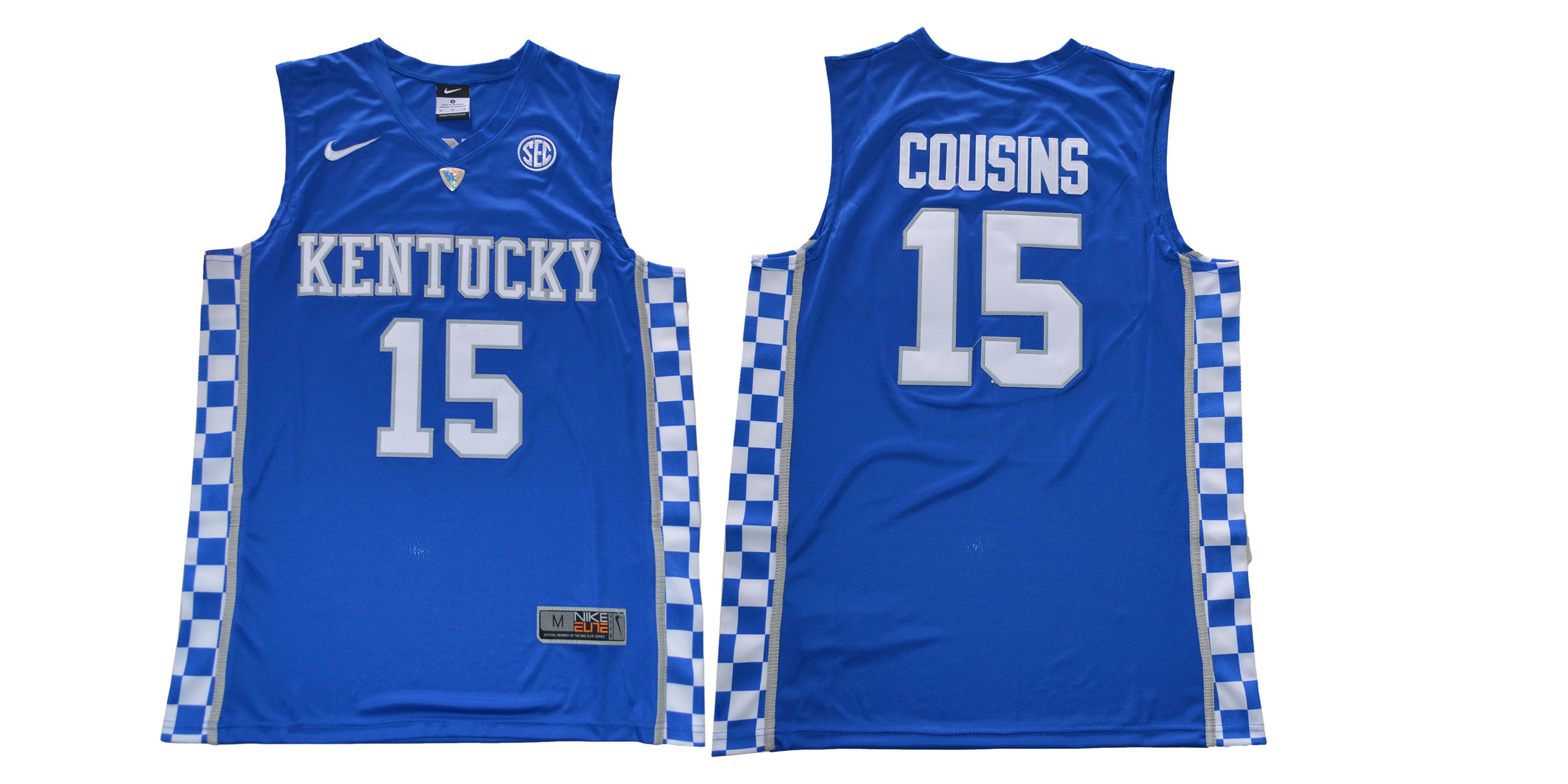 Men Kentucky Wildcats #15 Cousins Blue NBA NCAA Jerseys